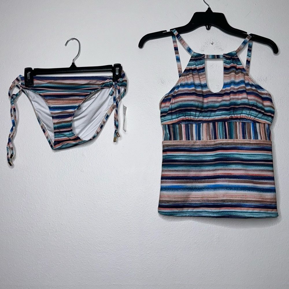 La Blanca Multicolor Tankini Top and Bikini Bottom Size 6
